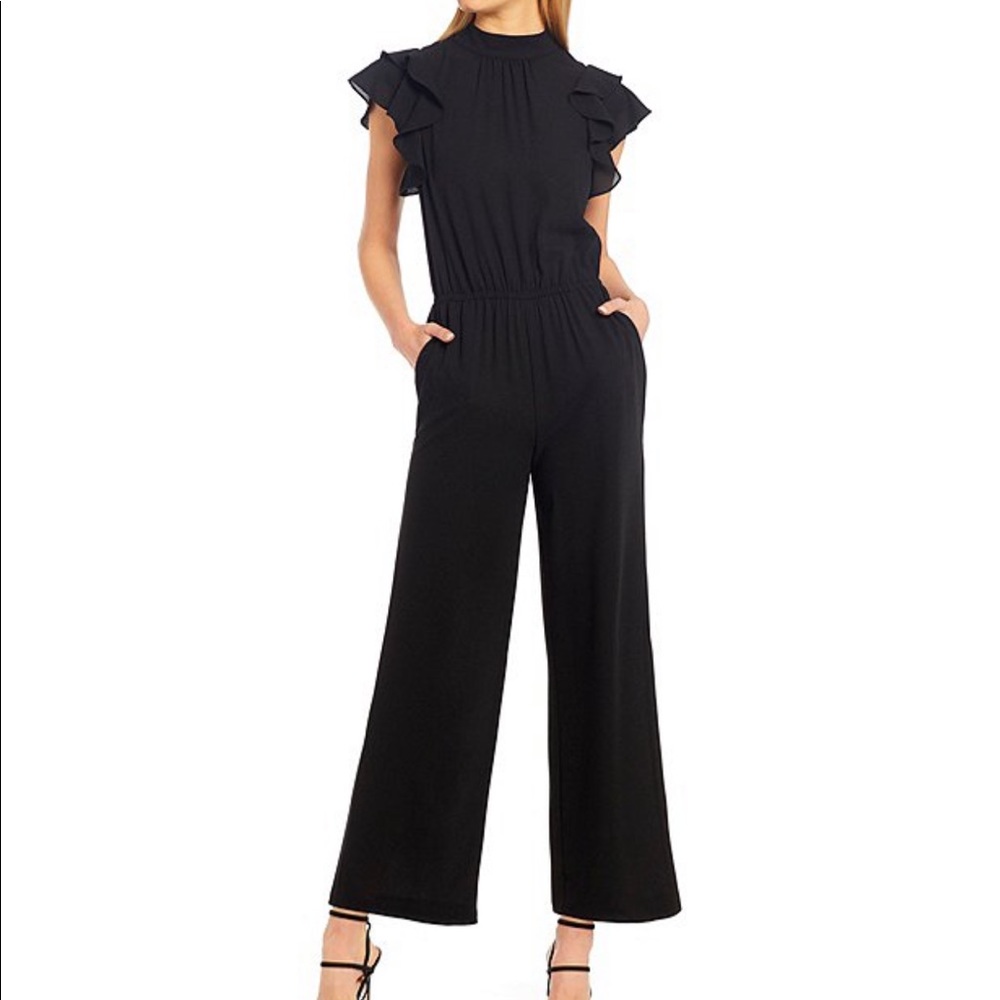 1. State Flutter Sleeve Black Jumpsuit Medium